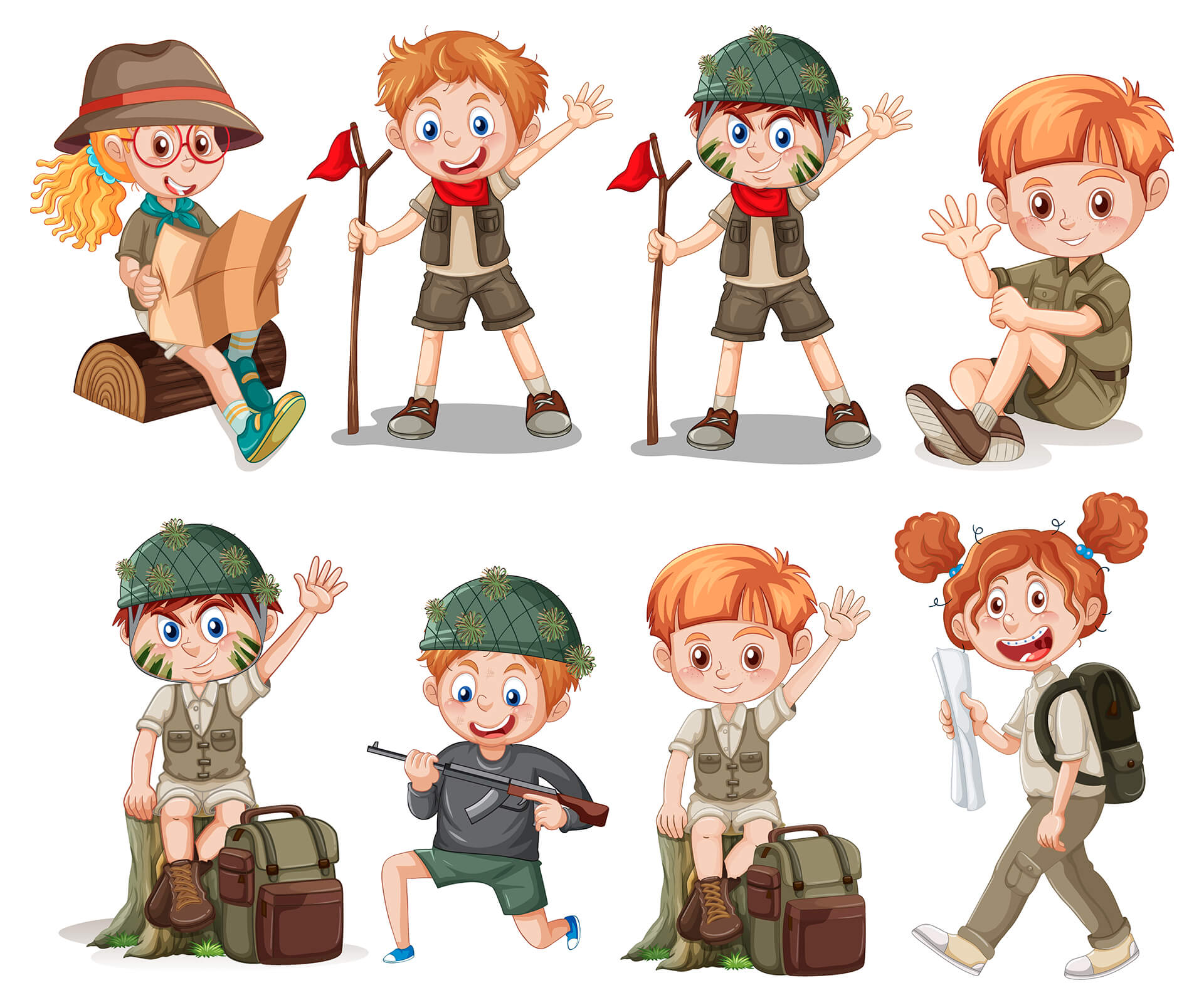 Dessin représentant des enfants activité Randonnée - Club vacances du Val d'Arc