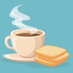 Dessin Tasse de café et pain grillé