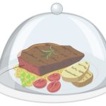 Steak, pommes de terre, tomates et salade sous cloche en verre - Infos pratiques