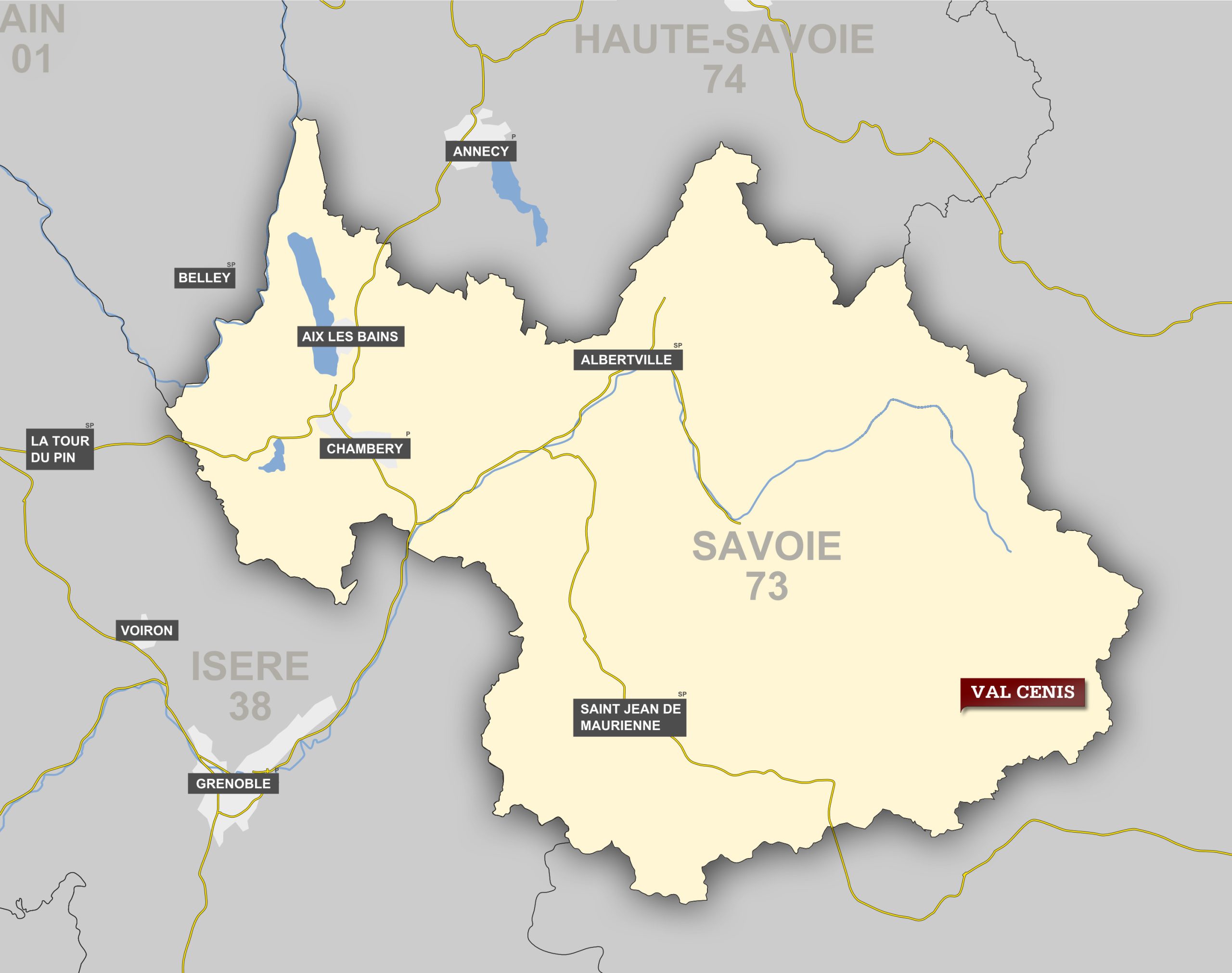 Carte et situation de Val Cenis Carte Savoie